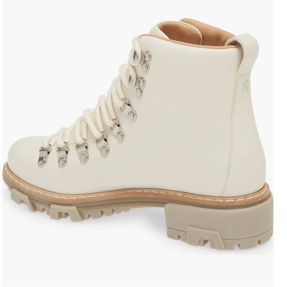 Rag & Bone Shiloh Hiking Booties Boots 9 39 NWT Lace up Cream Leather Box Lug - Picture 8 of 15